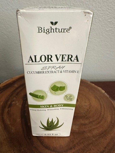 Bighture Aloe Vera Spray 6.93 fl oz Cucumber Extract Vitamin E Skin Body Sealed