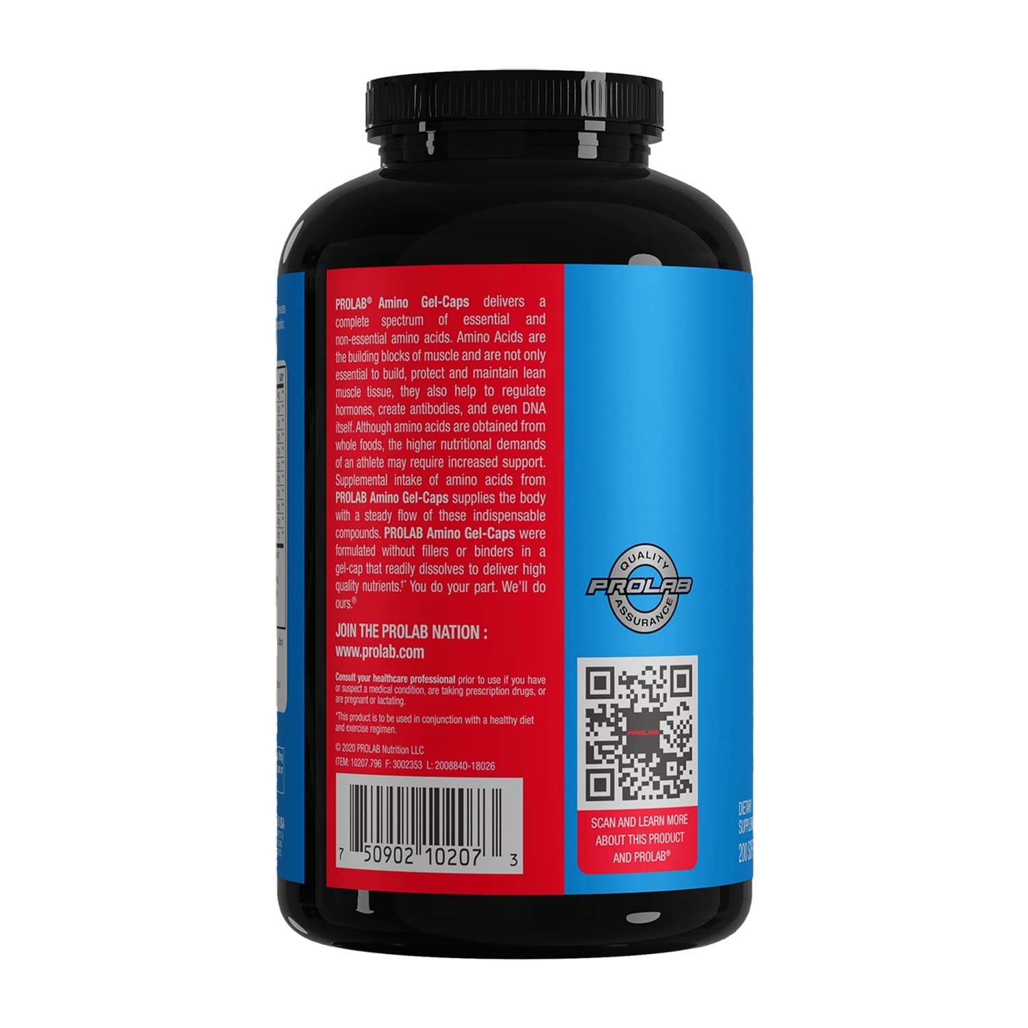 High-Potency Essential Amino Acids Gel-Caps, 200 Softgels for Muscle Recovery