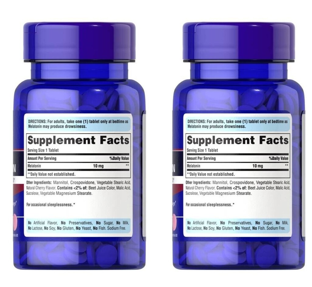 Melatonin 10 Mg 2 Bottles X 60 softgels= 120 rapid release capsules made in USA