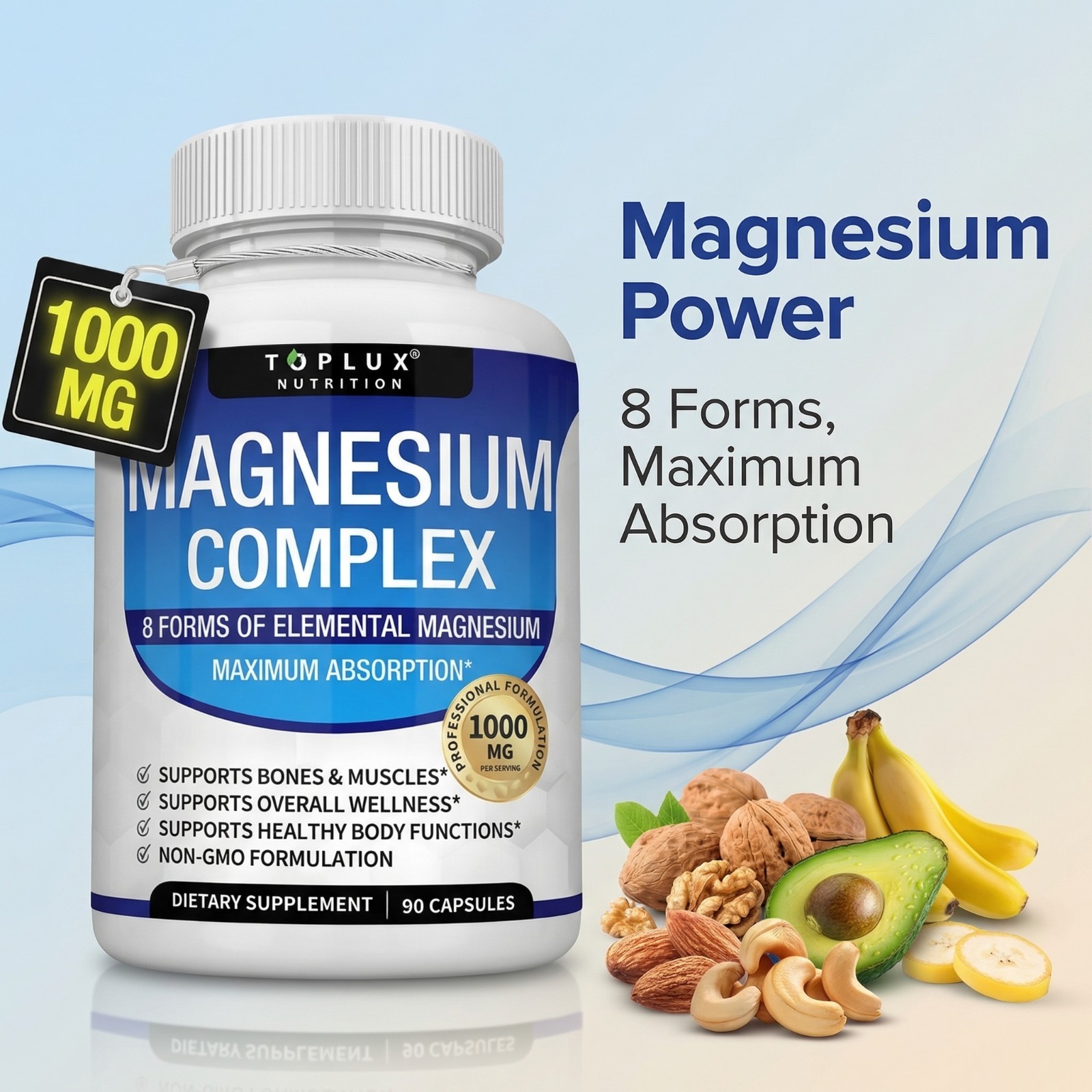 Toplux Magnesium Complex 8 Essential Magnesium Supplement
