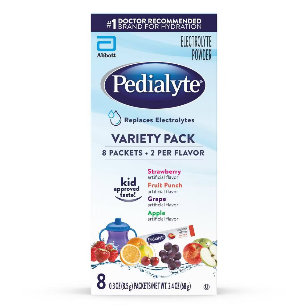Pedialyte Electrolyte Powder Variety Pack – 8ct/2.4oz