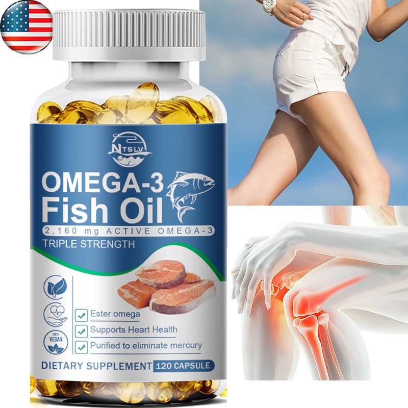120pc Omega 3 Fish Oil Capsules 3x Strength 3600mg EPA & DHA,Highest Potency