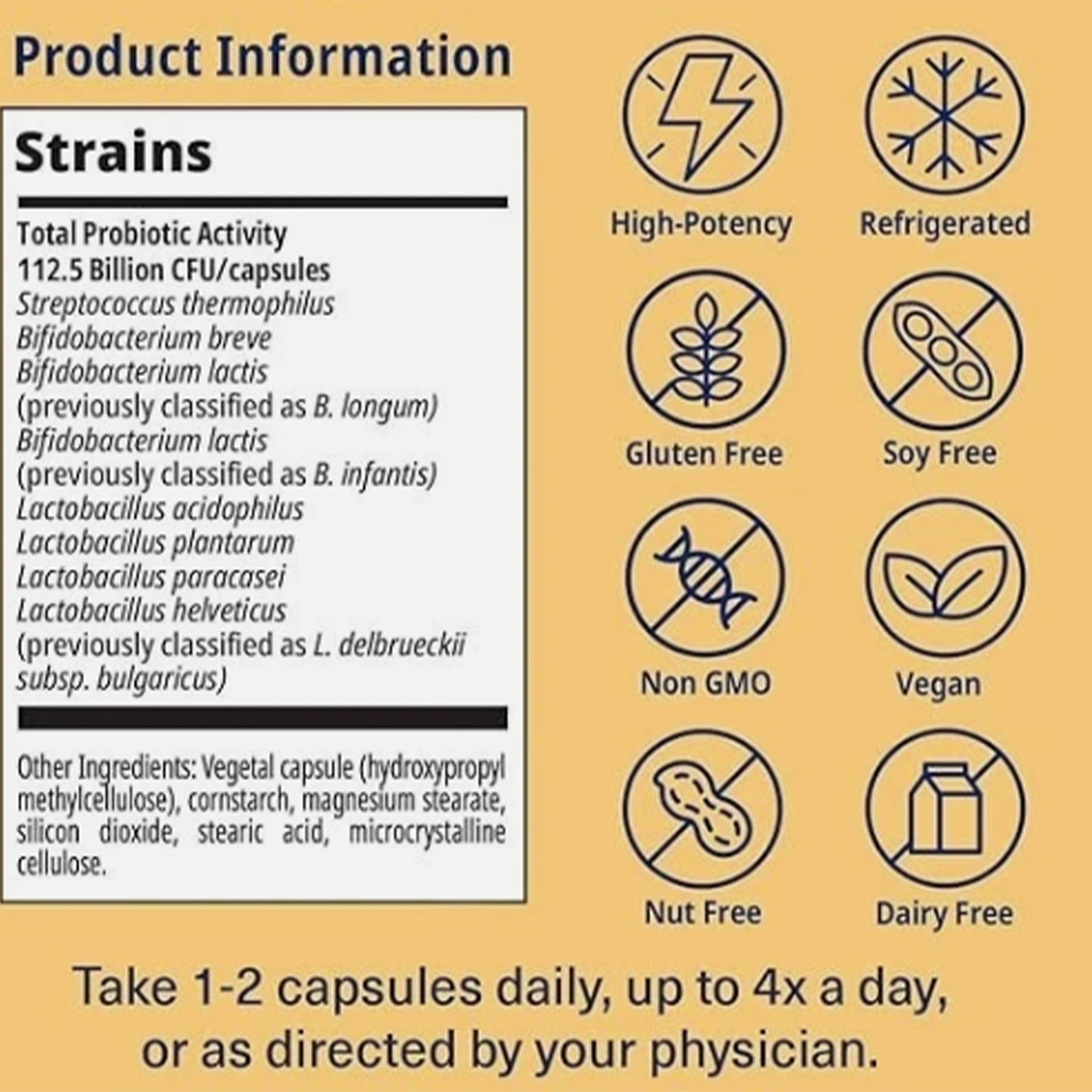 VSL#3 Probiotics 112.5B CFUs High-Potency Gut Support 60 Capsules Box fresh
