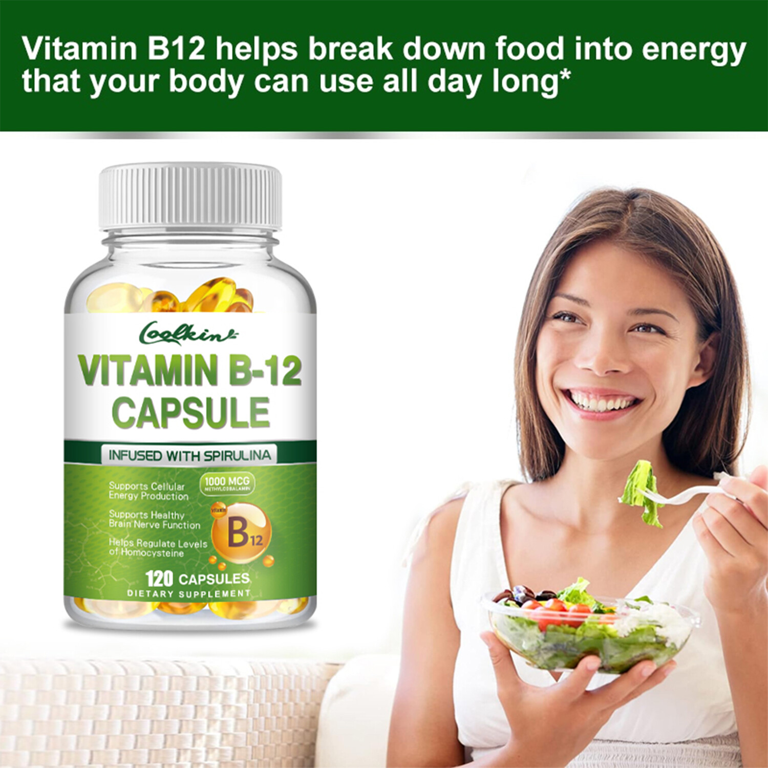 Vitamin B-12 Methylcobalamin 1000mcg – Energy Booster, Nervous System Health