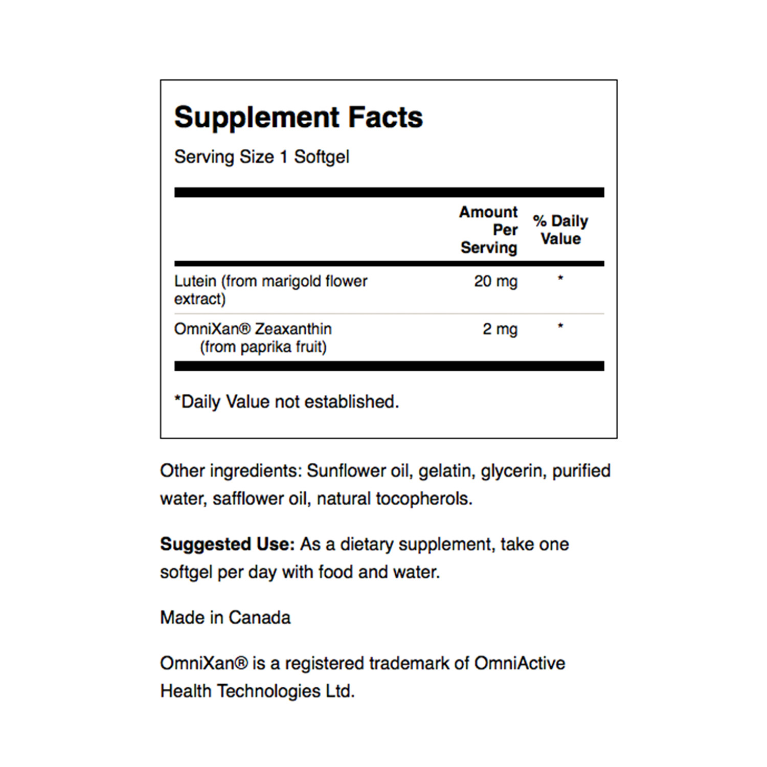 Swanson Synergistic Eye Health Lutein and Zeaxanthin Softgels, 22 mg, 60 Count
