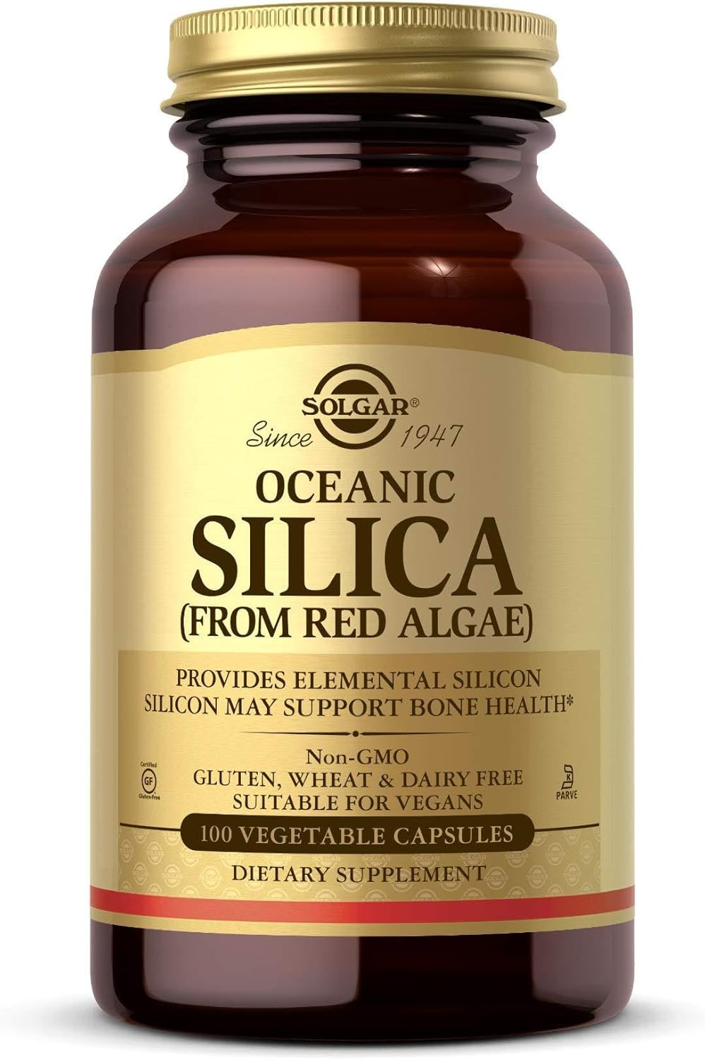 Oceanic Silica from Red Algae 25 Mg, 100 Vegetable Capsules – Excellent Source o