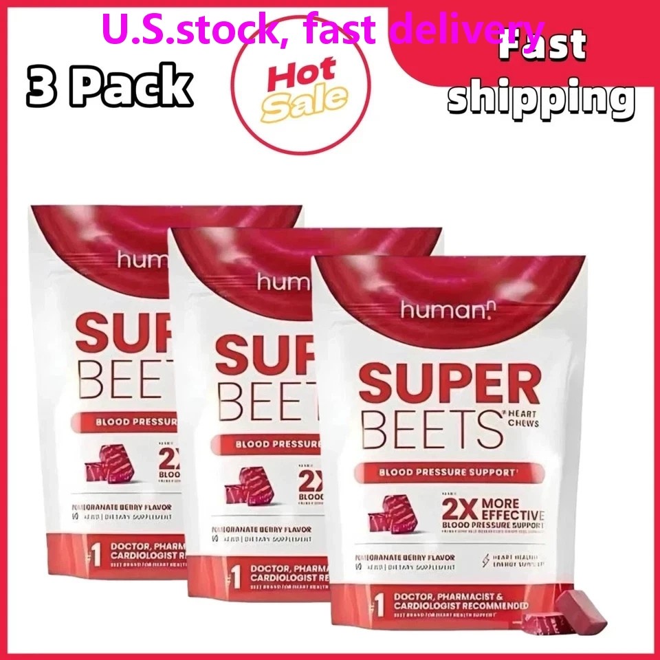 3Pack Human-N Super Beets / 60 count Pomegranate Chews for Heart Health