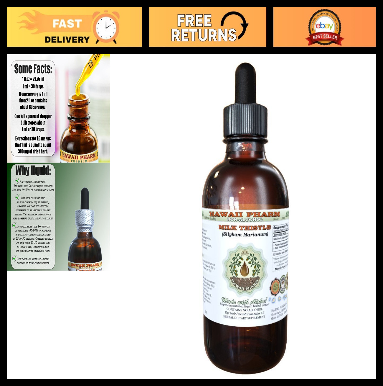 Alcohol-Free Milk Thistle Liquid Extract – Professional Grade Glycerite, 4 oz