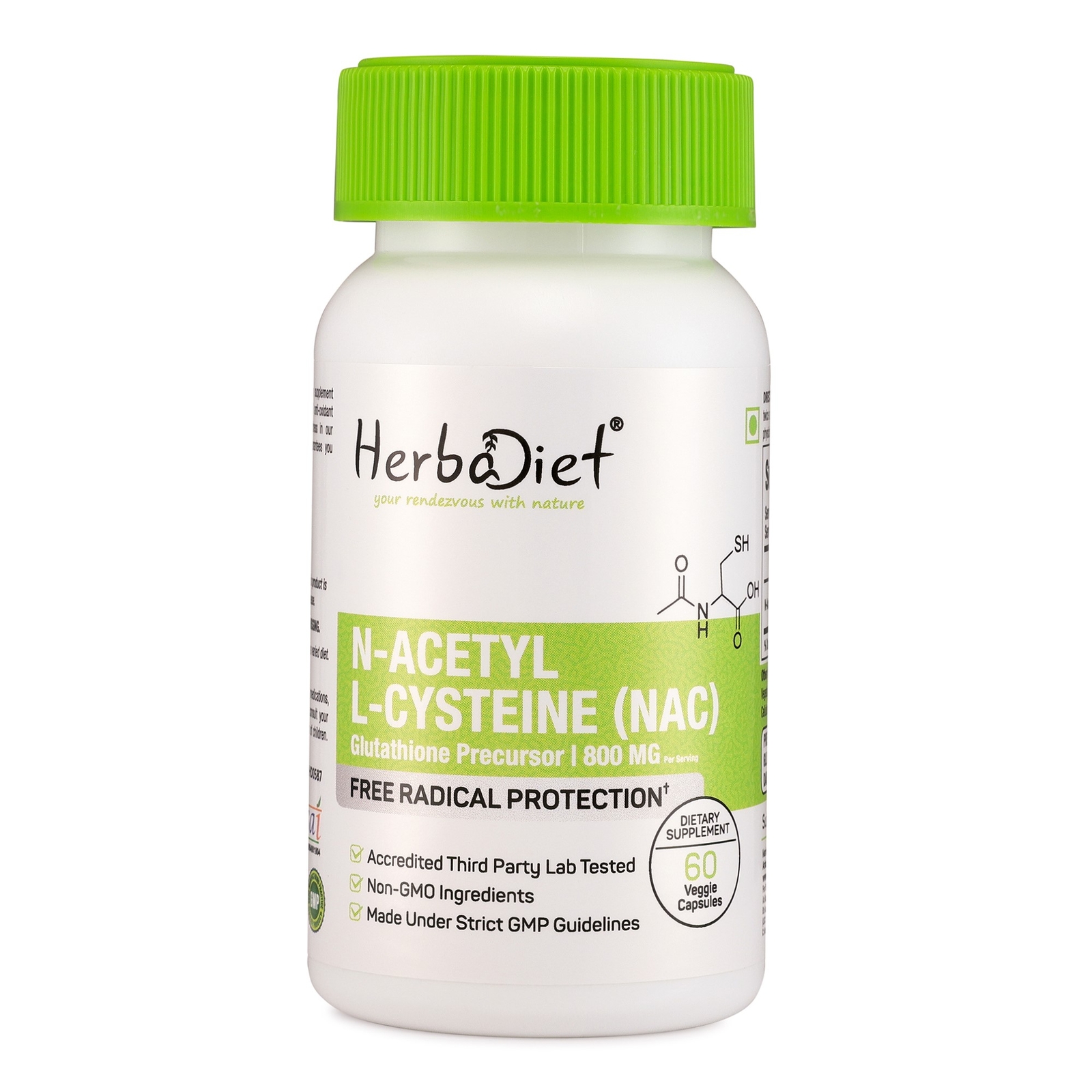NAC N-Acetyl L-Cysteine Veg Capsules Antioxidant 800mg Best NAC Supplement Amino
