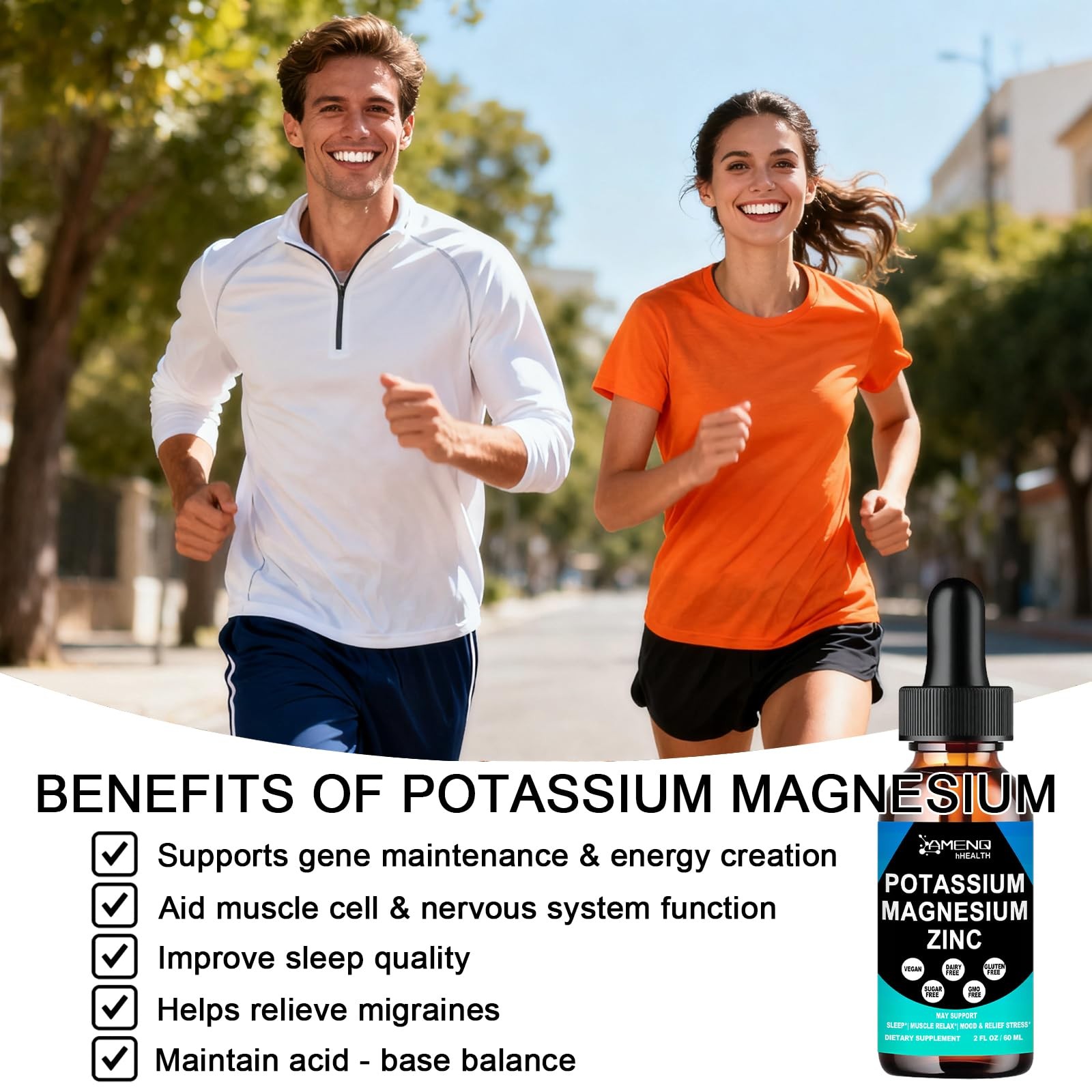 Potassium Magnesium Supplement Liquid Drops Plus Zinc, 2 Fl Oz (Pack of 1)