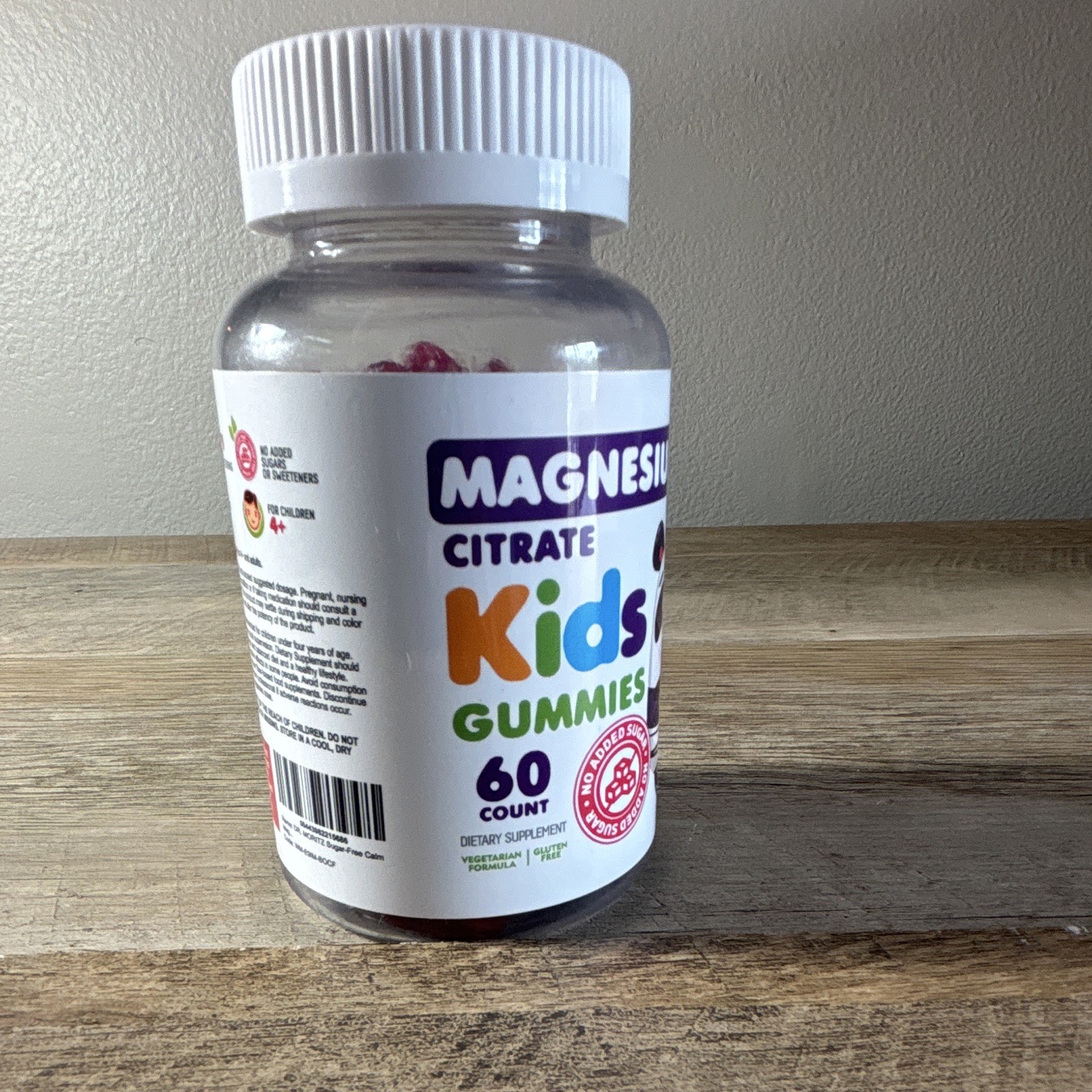 Dr. Moritz Magnesium Citrate Kids Gummies 100mg 60 Ct No Added Sugar Raspberry