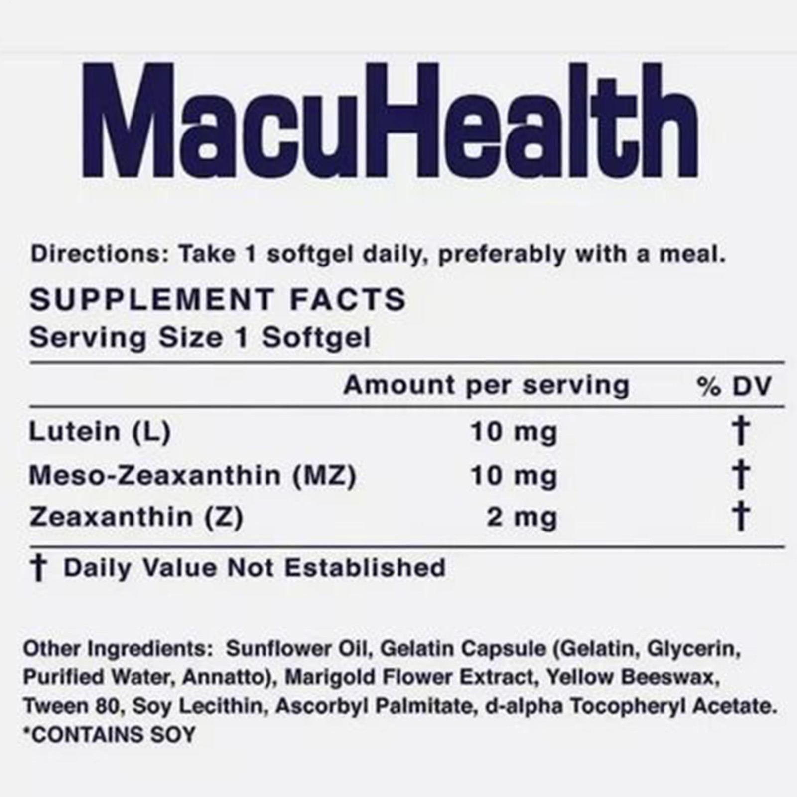 Macuhealth Triple Carotenoid Formula – Eye Vitamins For Adults – 90 Softgels