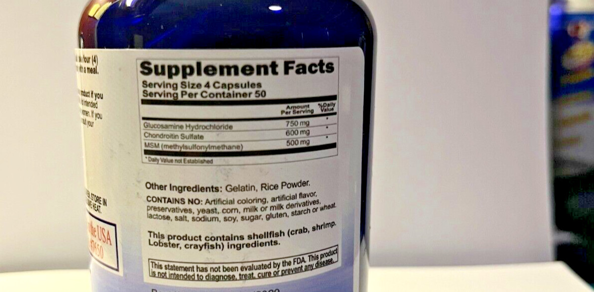 Triple Strength Glucosamine Chondroitin MSM Joint Health Support 200Capsules