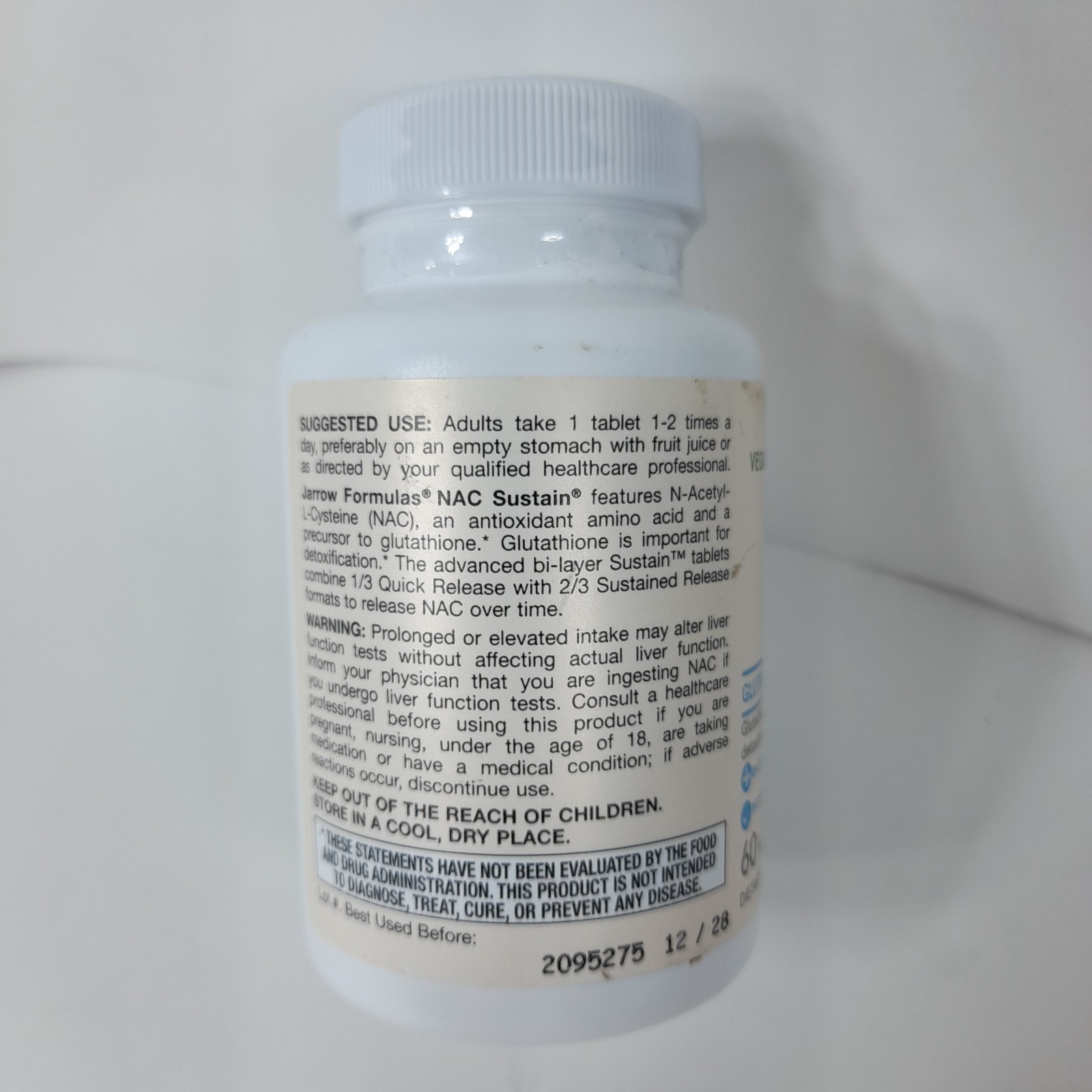 Jarrow N-A-C Sustain (600mg) 60 tabs. Free shipping