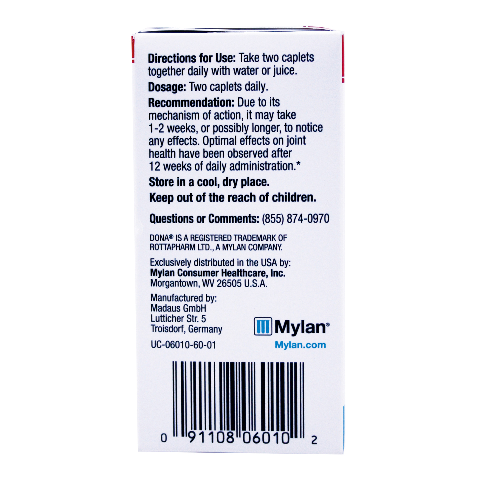 Dona Crystalline Glucosamine Sulfate 750 Mg, 60 Count – Pack of 3