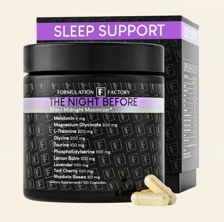 Formulation Factory 10-in-1 Natural Sleep Supplement 120 Caps Exp 03/2028 New