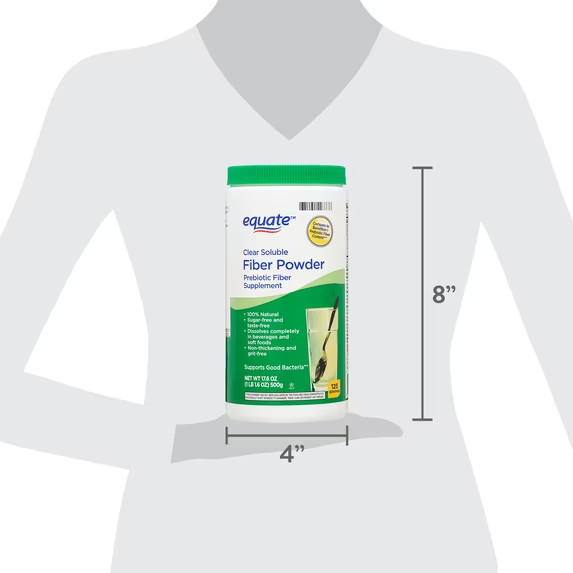 Equate Sugar Free Fiber Powder 17.6 Oz Prebiotic Supplement 100% Natural