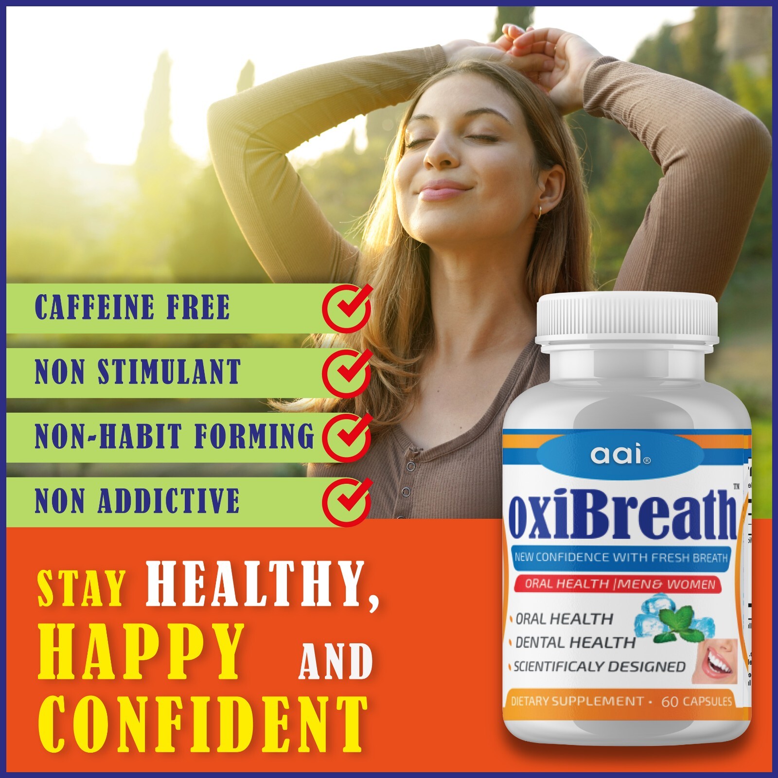 Combo Pack OxiBreath Breath Freshener,Bad Breath Odor Supplement for Men &Women