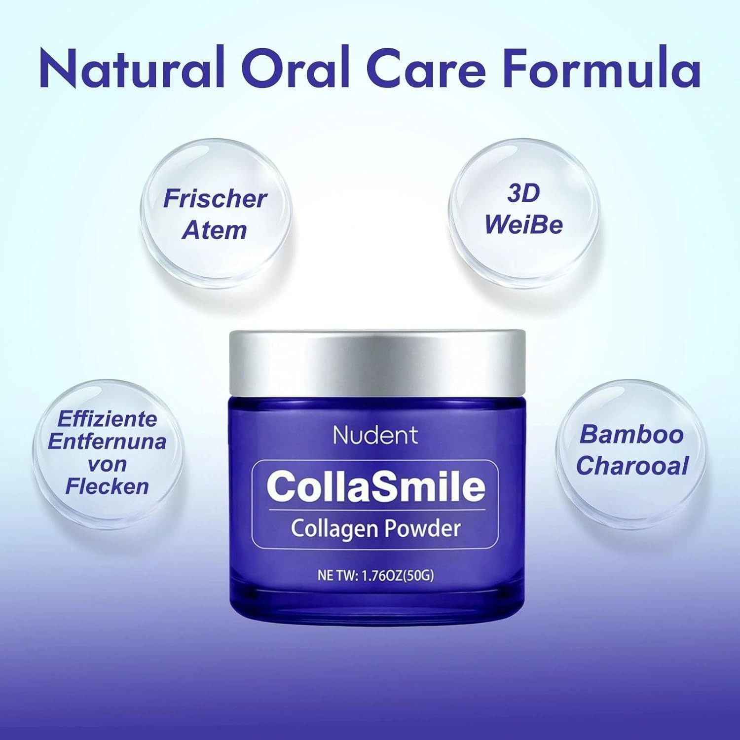 Nudent Collasmile Collagen Tooth Powder with Hydroxyapatite – Enamel Strengtheni