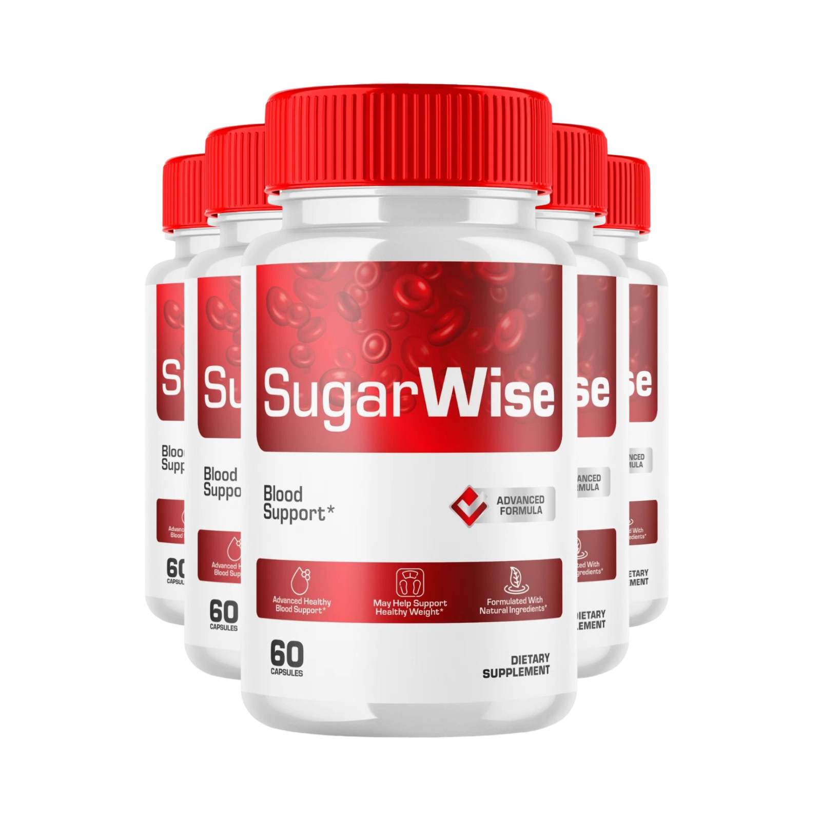 5-Pack Sugarwise Blood Support Capsules, Sugar Wise Blood Health – 300 Capsules