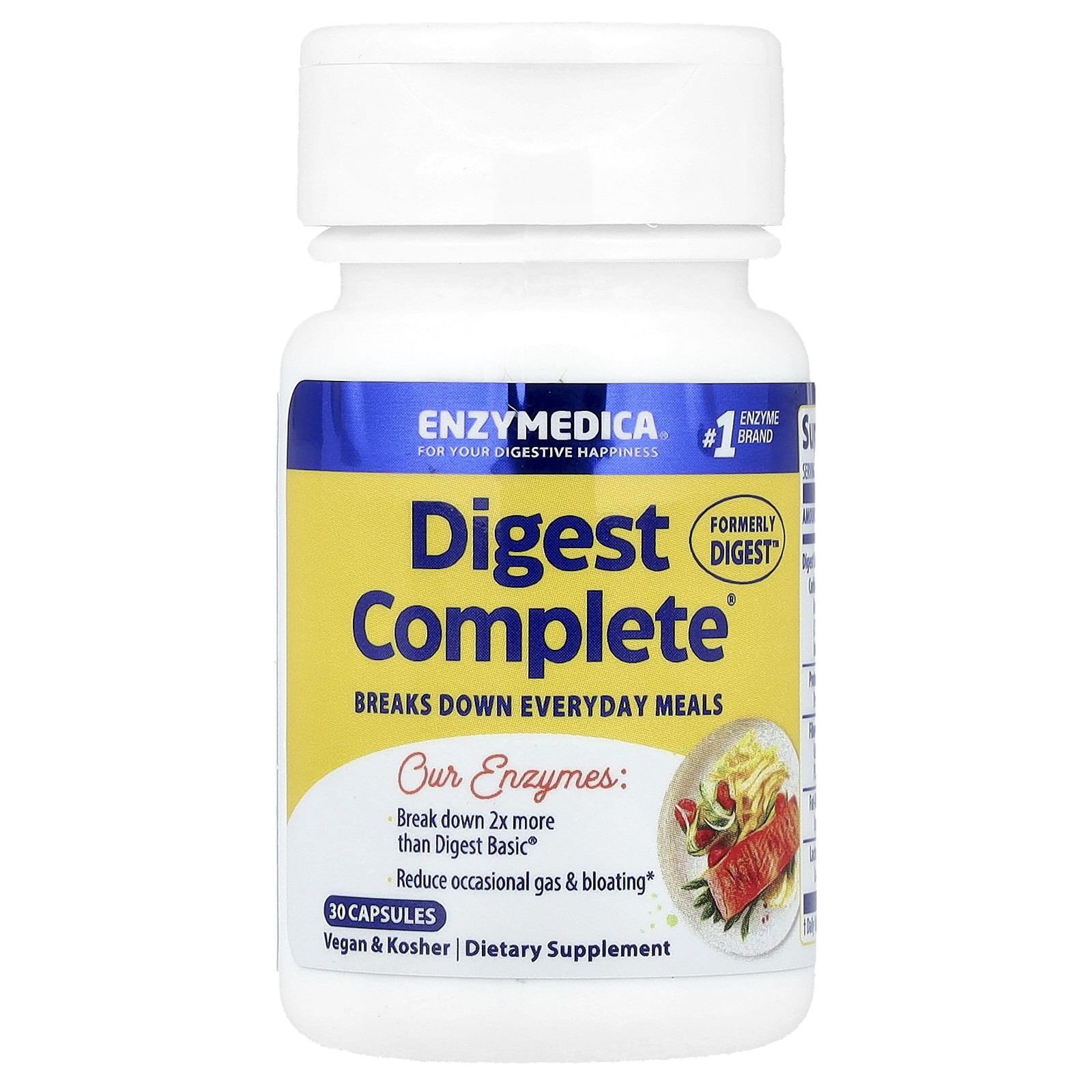 Enzymedica Digest Complete Enzyme Formula 30 Capsules Casein-Free, Dairy-Free,
