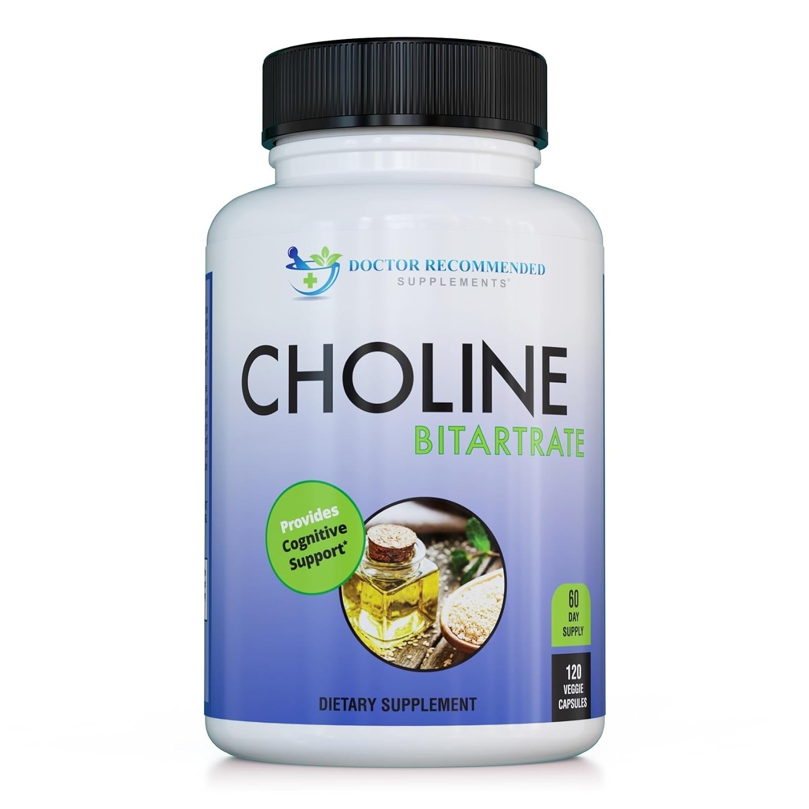 Premium Choline – 500 mg – 120 Veggie Capsules – Supports Cognitive Health, Memo