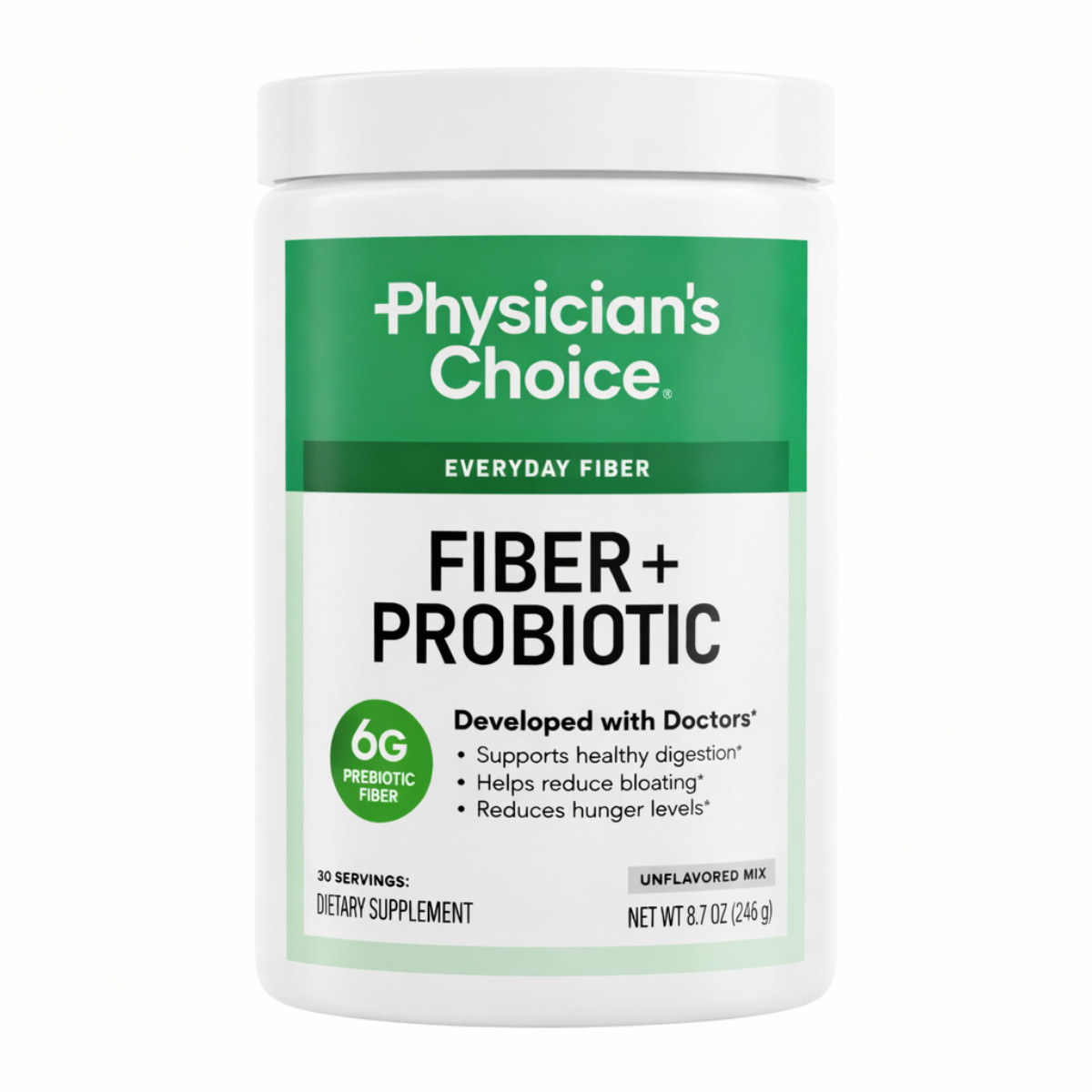 Physician’s Choice Fiber + Probiotic Powder 246.7g Digestive Support Supplement