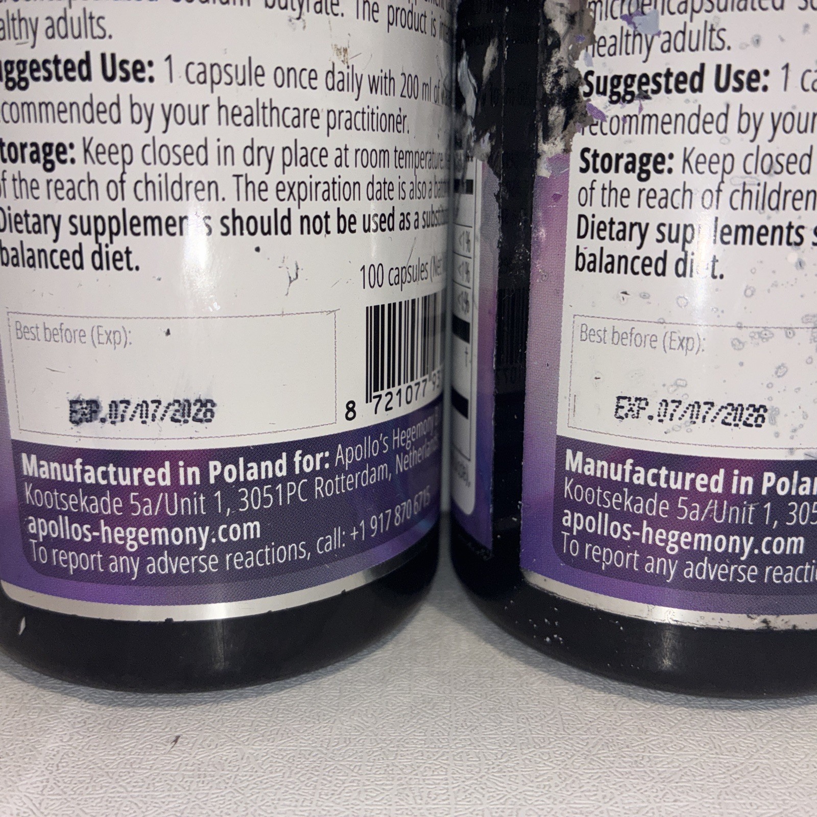 Lot Of 2- Sodium Butyrate Forte 400mg – 100 Vegan Caps Each/ Exp 07/2028/damaged