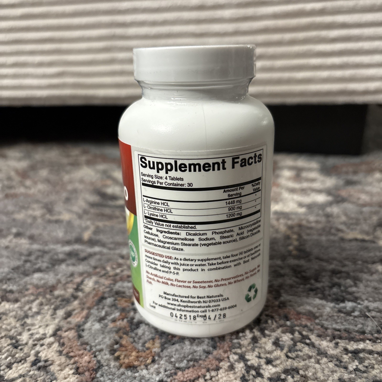 Best Naturals Tri-Amino 120 Tablets Exp 04/2028 NEW