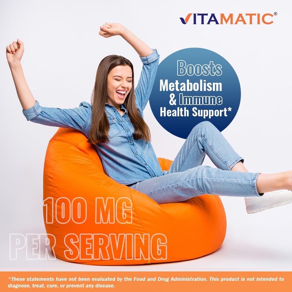 Vitamatic Vitamin B6 (Pyridoxine HCI), 100mg 250 Vegetarian Tablets