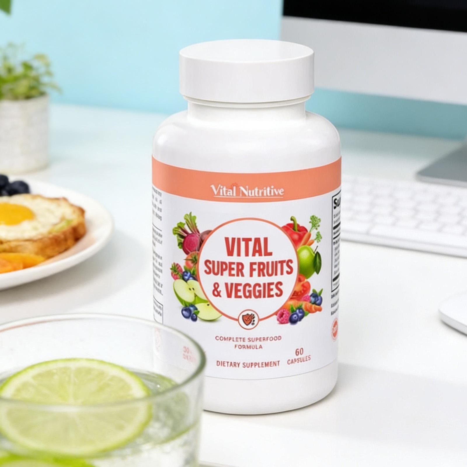 Vital Super Fruits and Veggies Powerful Daily Superfood 60 Capsules