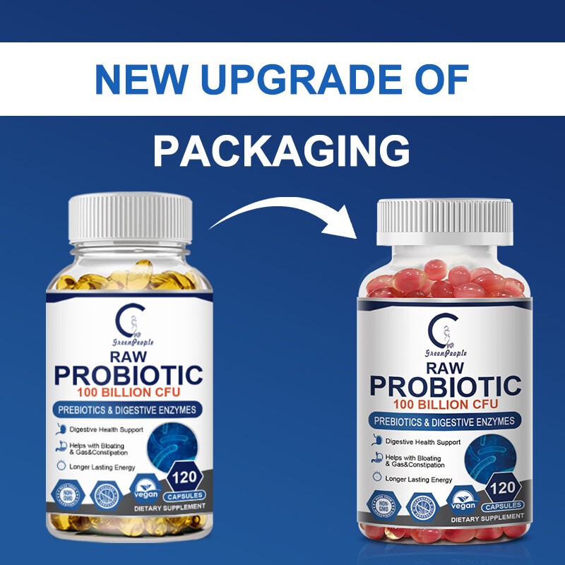 Raw Probiotics 2/480 Capsules 100 Billion CFU Potency Digestive Immune Health