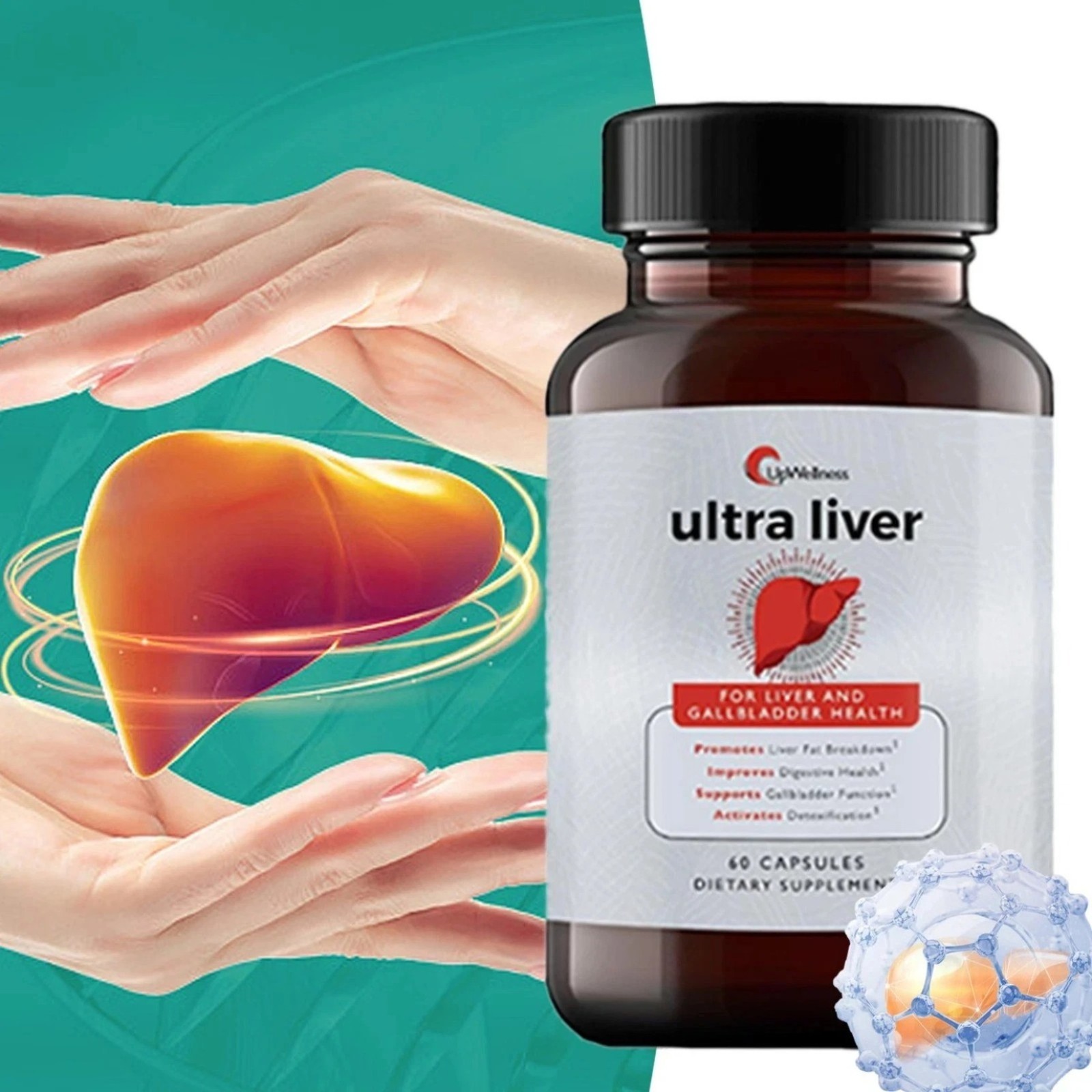3Pack-UpWellness Ultra Liver Supplement for Liver Health and Gallbladder Support