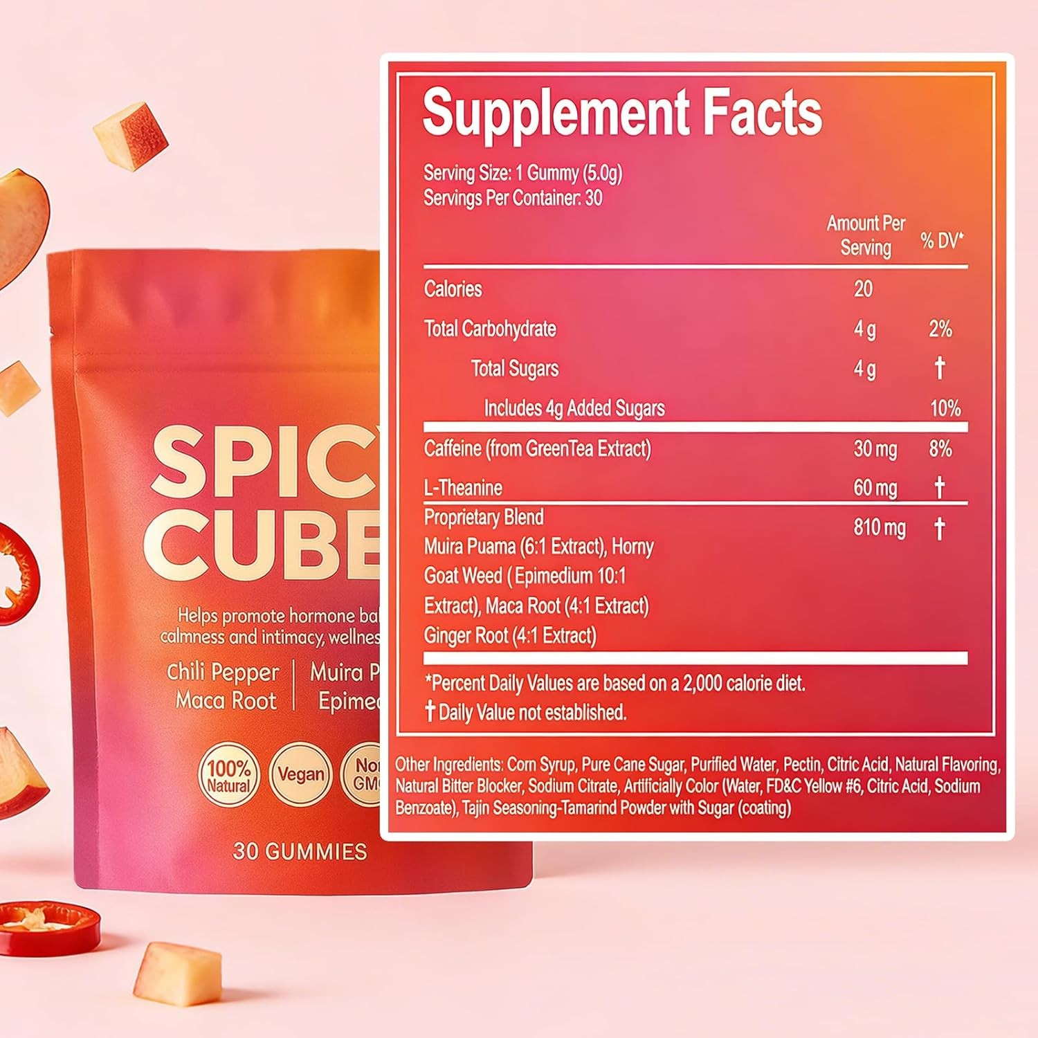 1~2x Mushroom Gummies/ Premium Feminine Balance Gummies/ Spicy Cubes Gummies