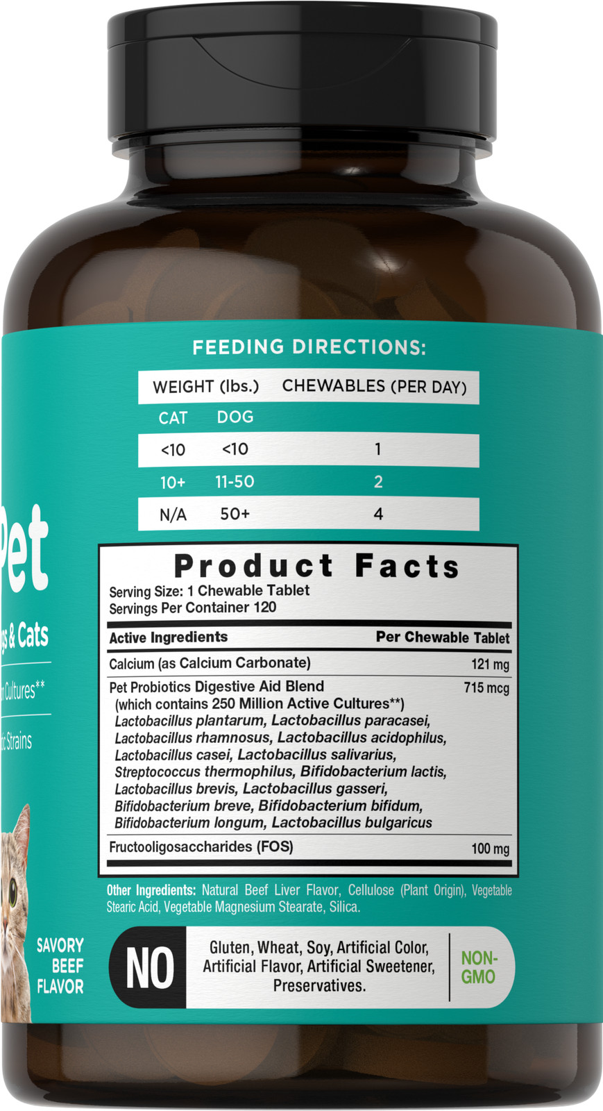 Probiotics for Dogs & Cats | 120 Chewables | Digestive Aid | by River & Rula