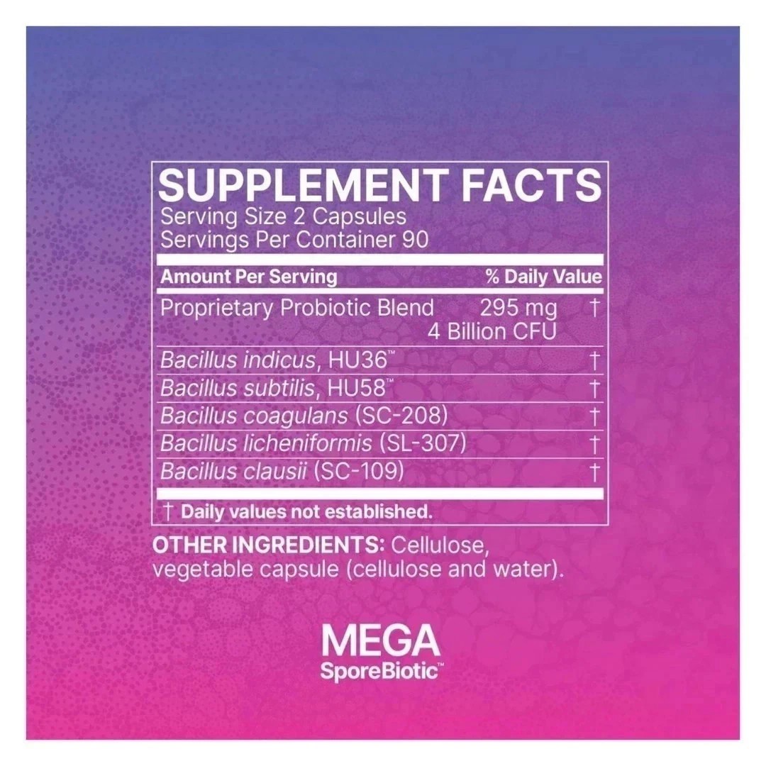 Mega Sporebiotic 180 Capsules Microbiome, Gut Health Probiotic – Free Shipping-
