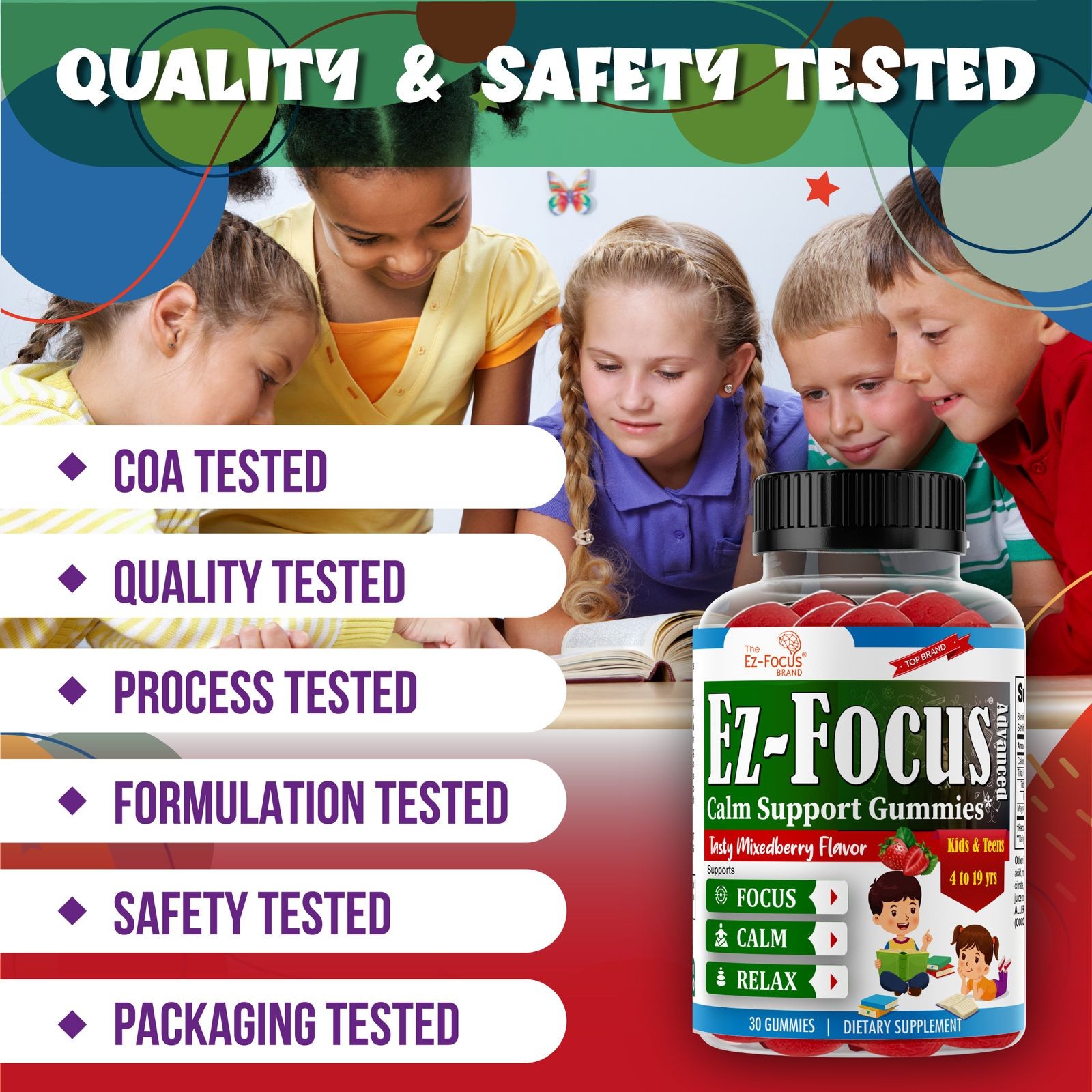 Brain Booster Supplement For Kids & Teens, Support Memory, Kids Vitamin 19/12/25
