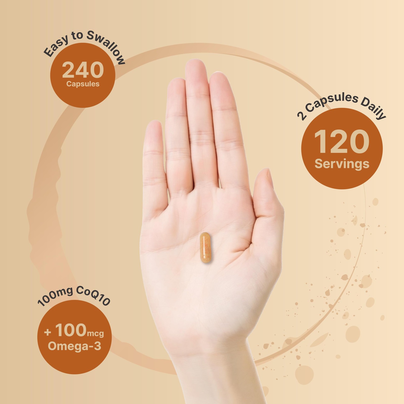 NatureBell CoQ10 100mg with Omega 3, 240 Capsules | 240 Count (Pack of 1)