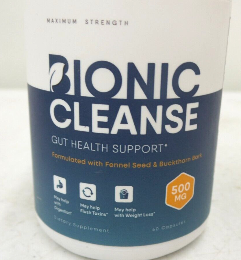 BIONIC CLEANSE Gut Health Support 500MG 60 Capsules Exp. 12/2025