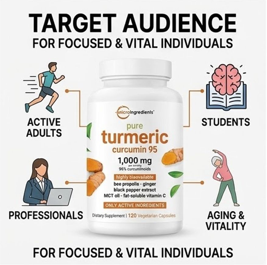 Micro Ingredients Turmeric Curcumin 95 2-Pack 1000mg Black Pepper 240 Capsule