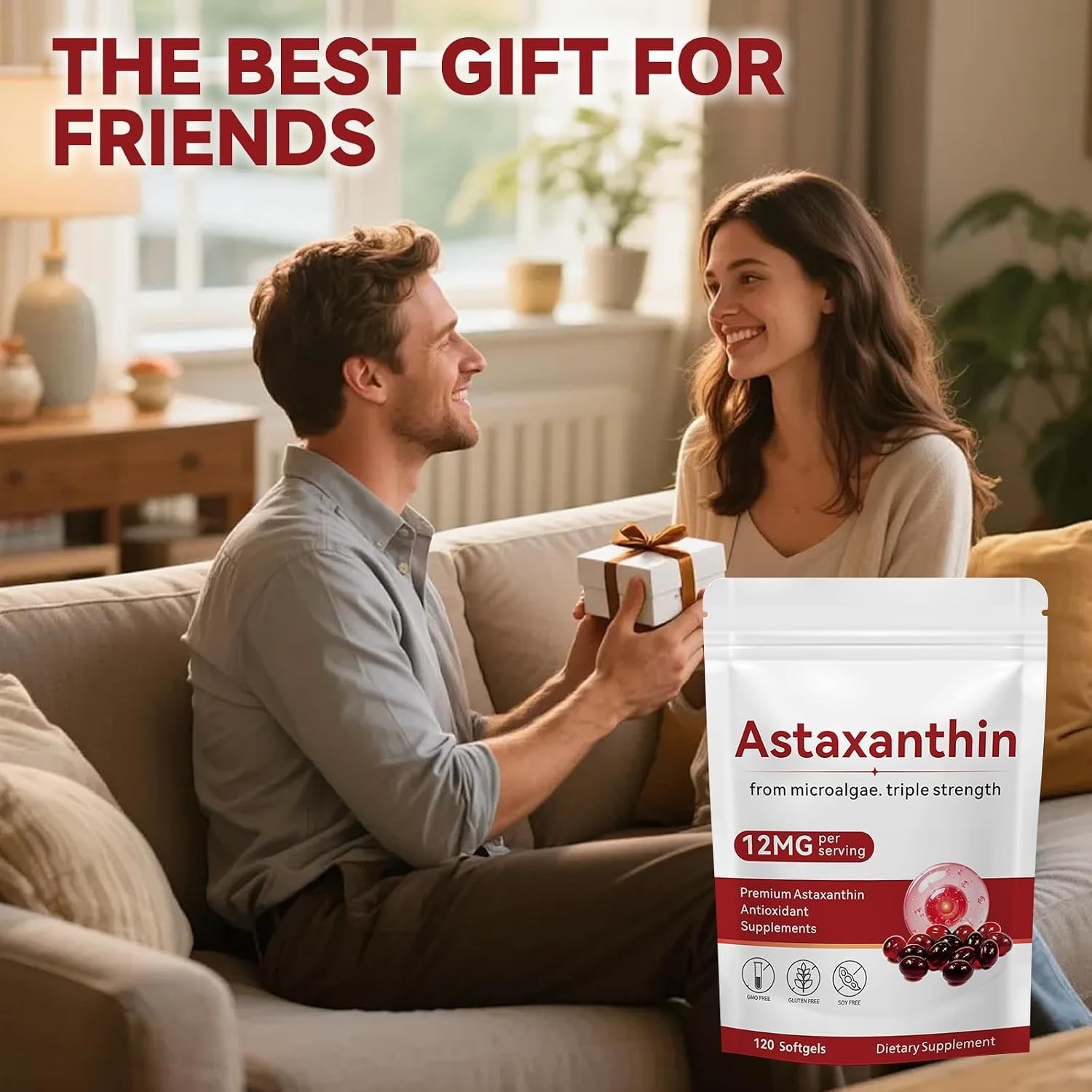 Astaxanthin 12mg, 120 Softgels, Astaxanthin Antioxidant Supplements with Ant…