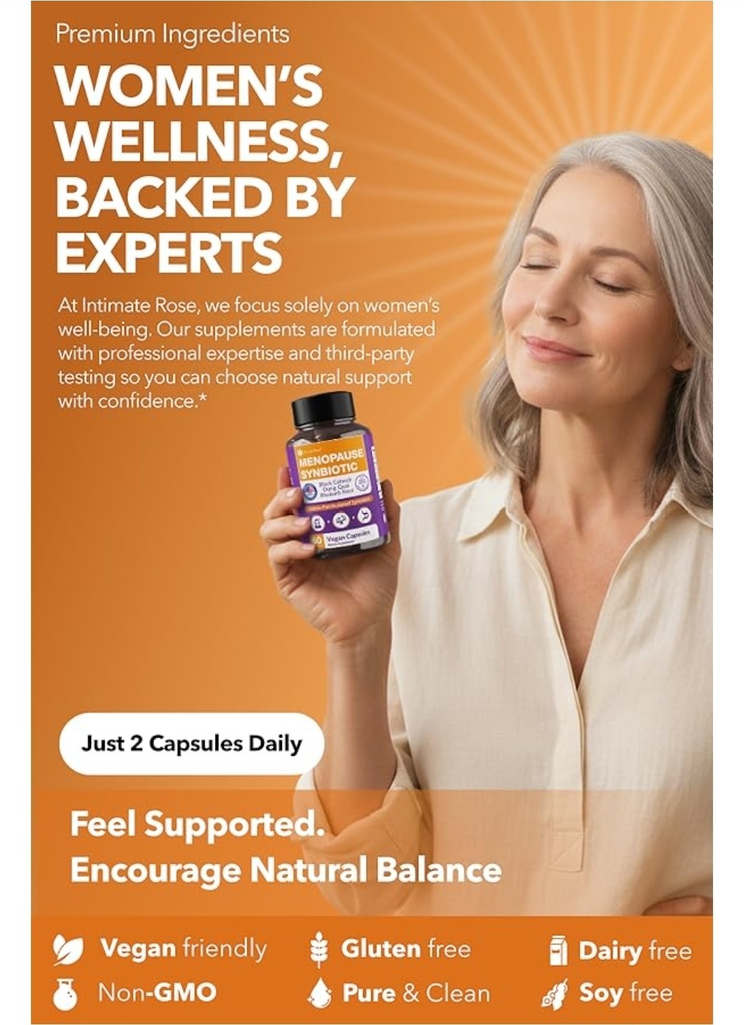 2 Pack)Menopause Synbiotic Supplements for Women Dong Quai,Black Cohosh 120 Caps
