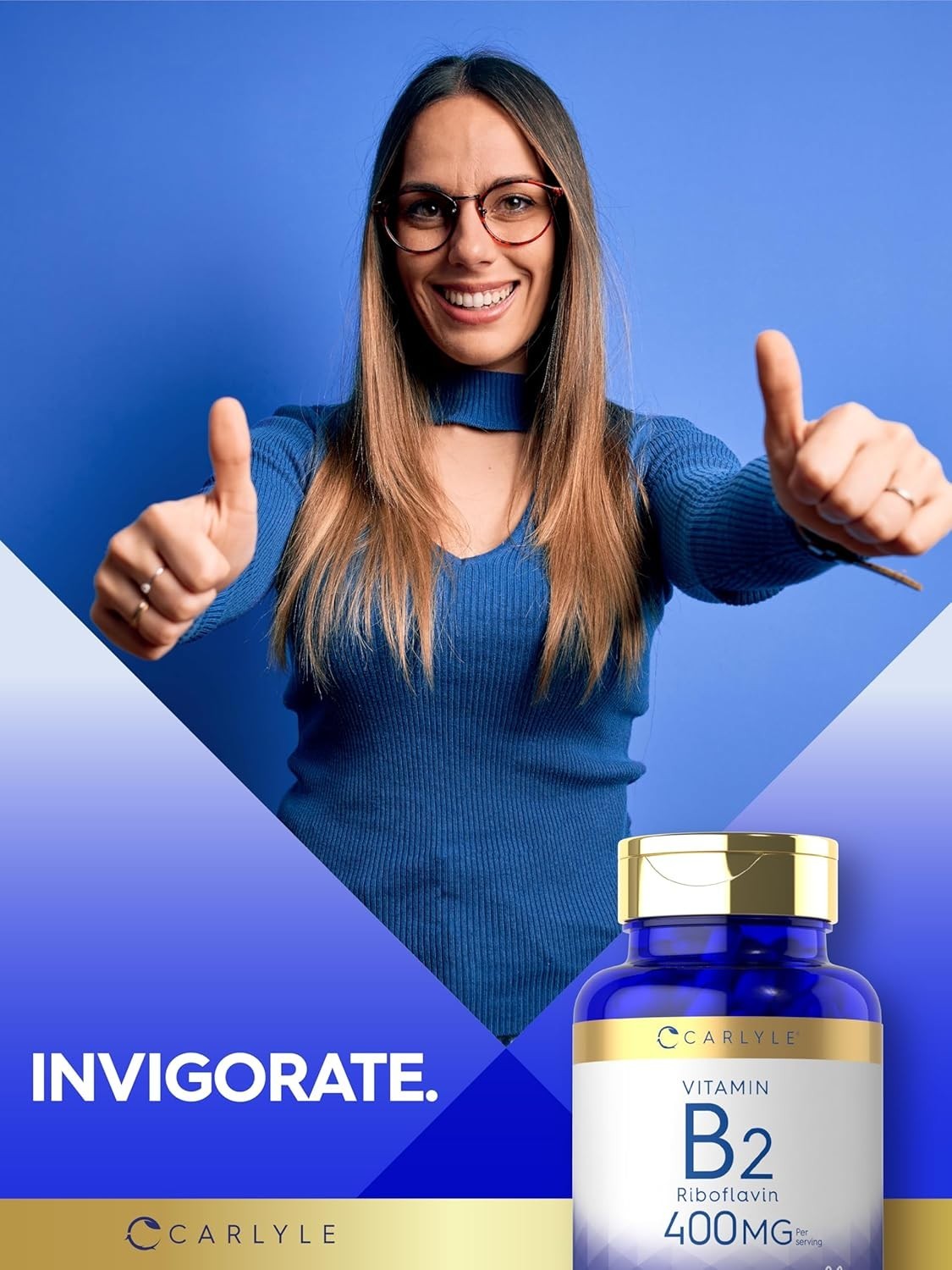 Vitamin B2 Riboflavin 400mg 180 Tablets Non GMO Gluten Free Supplement