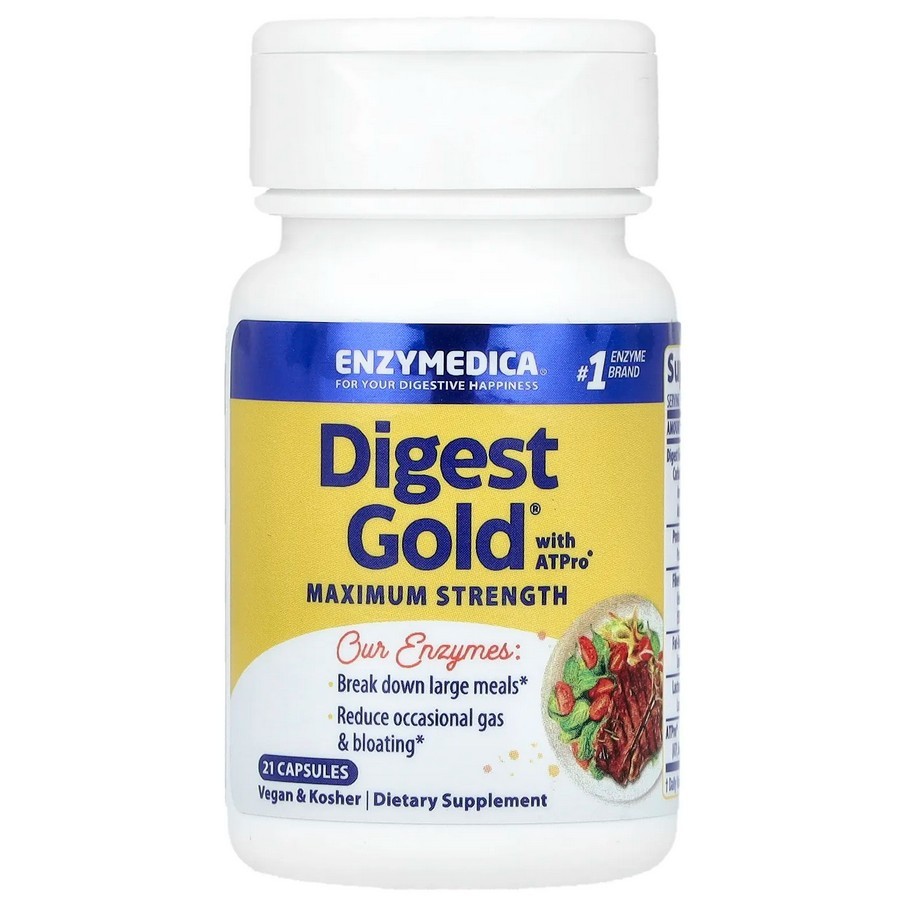 Enzymedica Digest Gold Max Strength w/ ATPro – 21 Caps Digestive Enzymes NEW