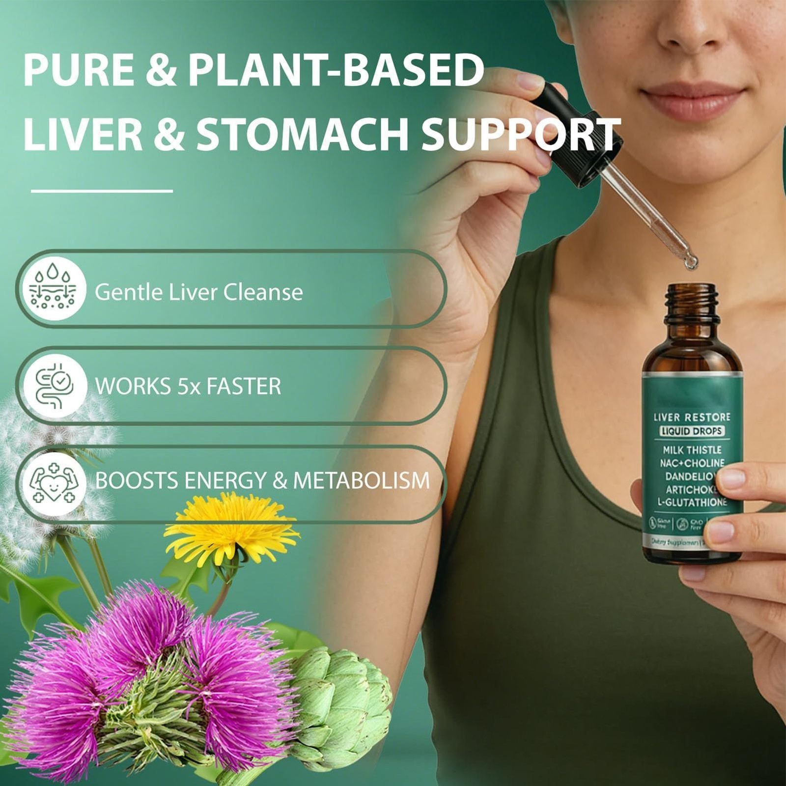 2X Purelia Liver Restore Drops – Complete Liver Detox Support Supplement 60ml US