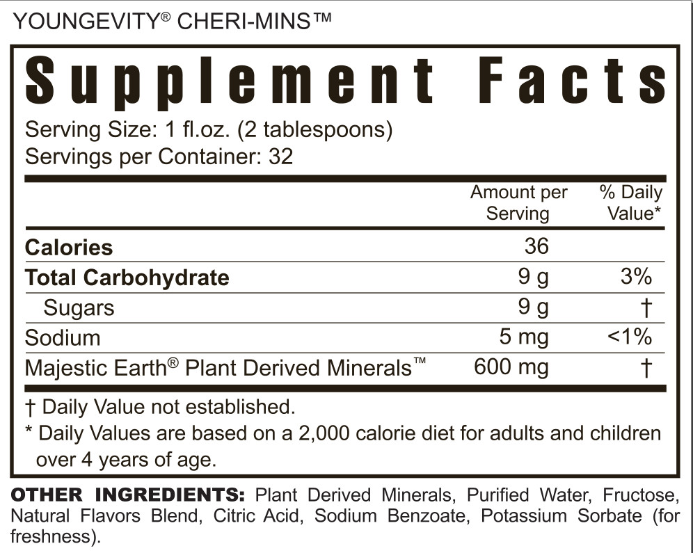 Youngevity Sirius Cheri-Mins – 32 fl oz 4-Pak, Free Shipping, Forever Guarantee