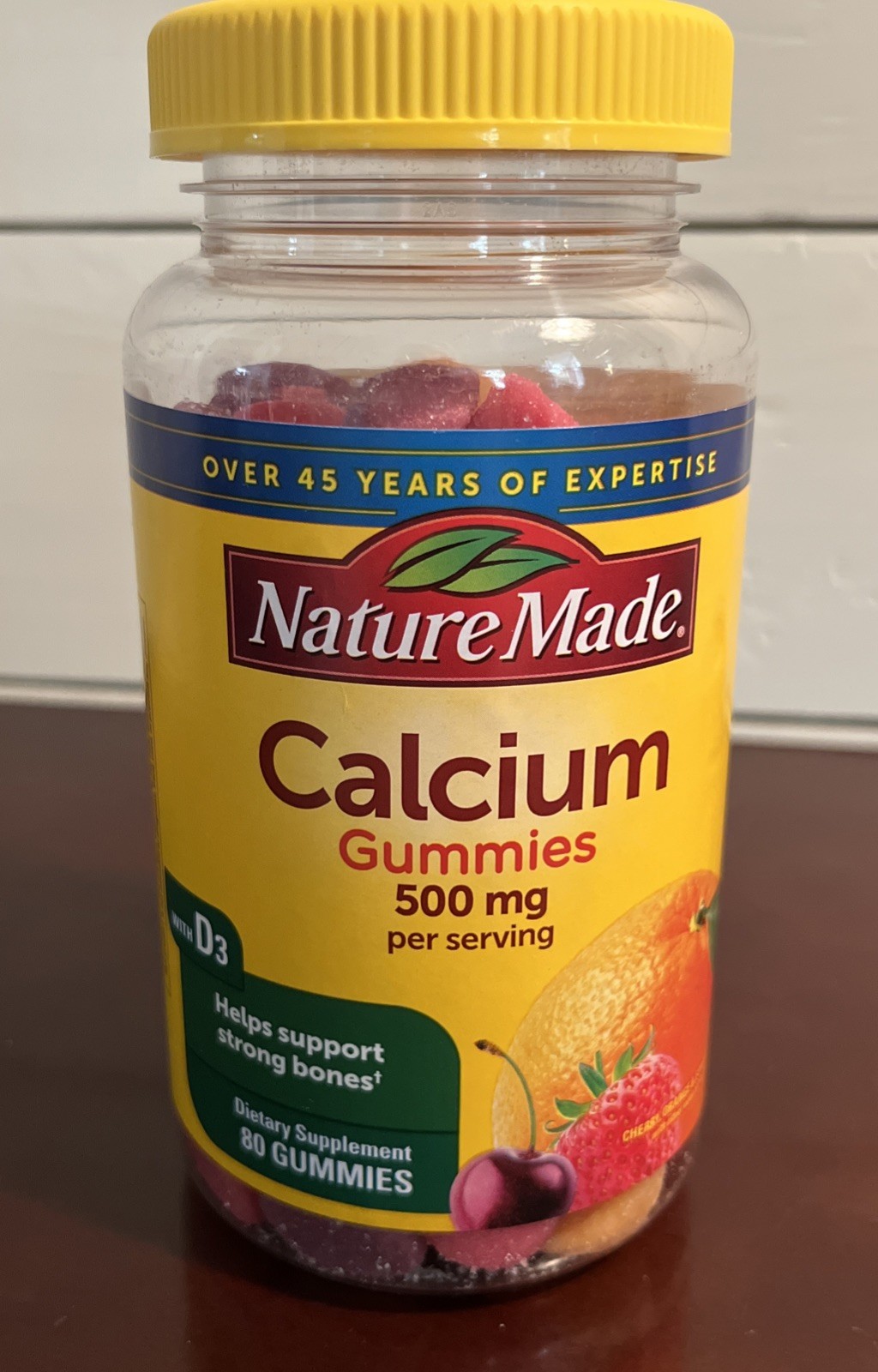 Nature Made Calcium 500mg Gummies with Vitamin D3 80 Count Bone Support