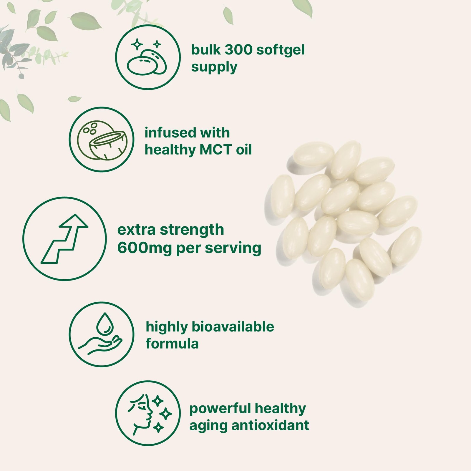 R-alpha Lipoic Acid 600mg with MCT Oil, 120 Softgels, Antioxidant Support
