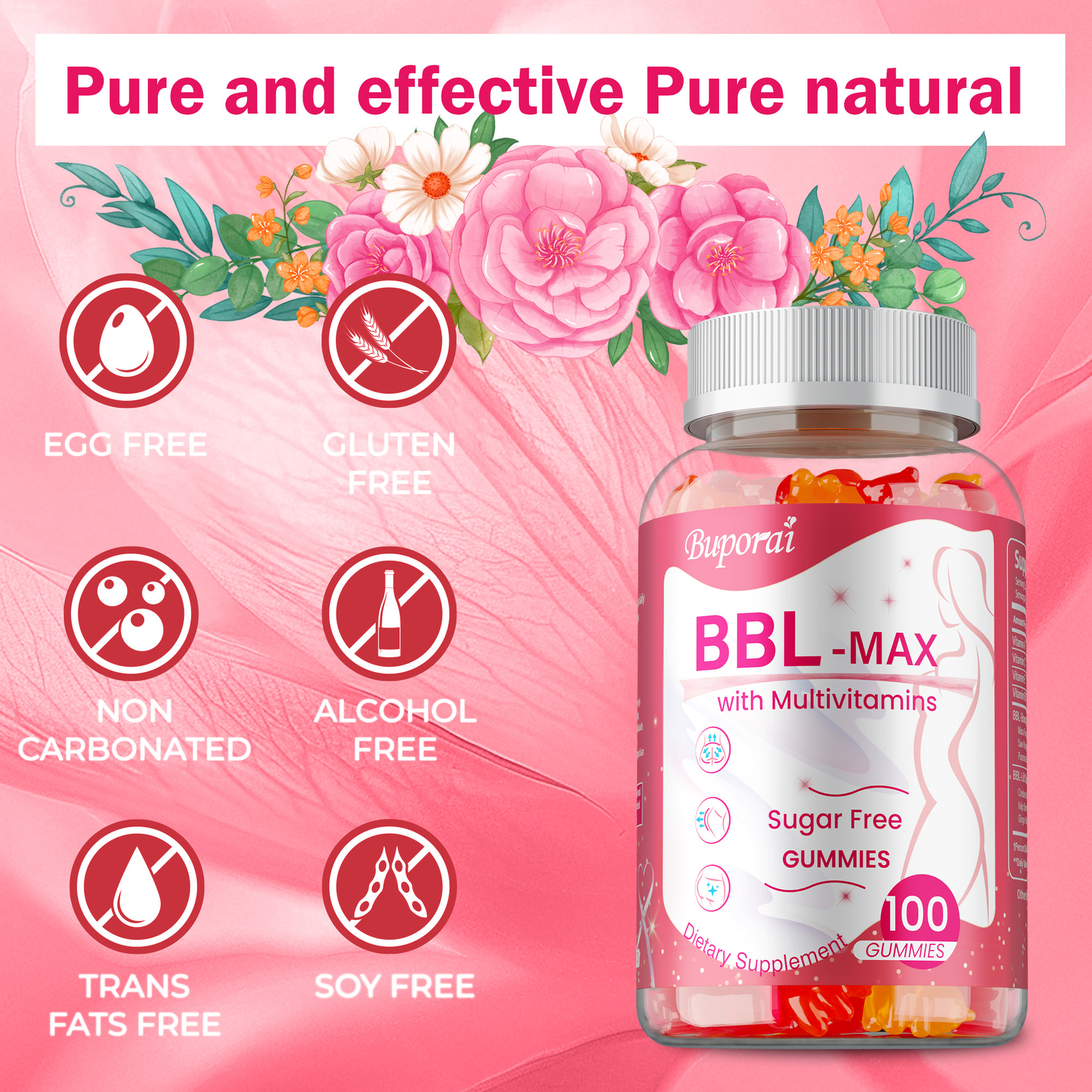 BBL -MAX Gummies – with Multivitamins, Buttocks,Lift, Firm, and Sculpt Buttocks