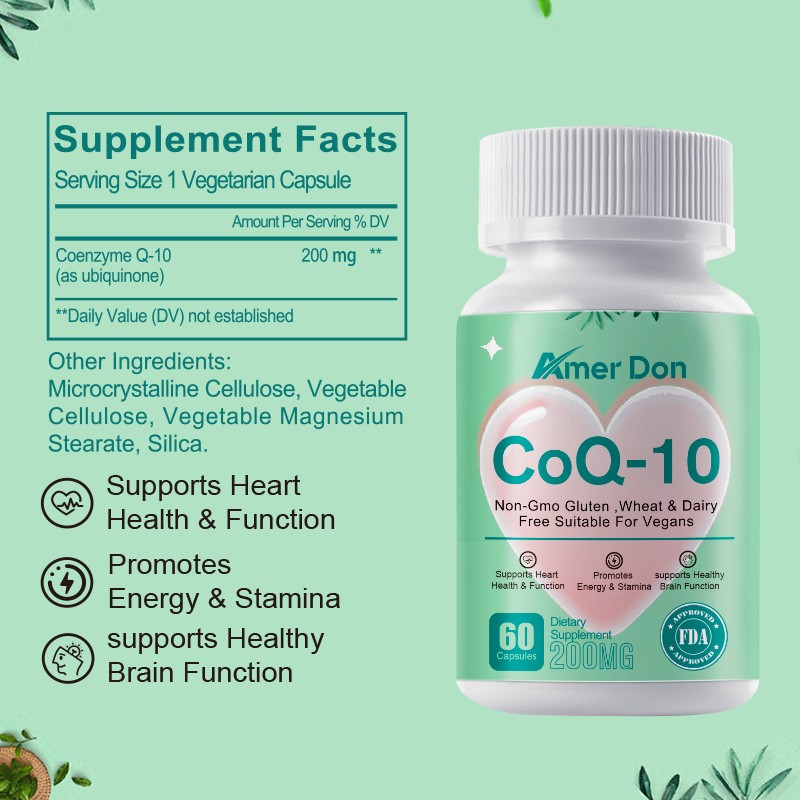 COQ 10 Coenzyme Q-10 200mg Heart Health Support, Pormotes Energy & Stamina